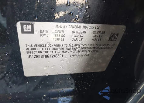 2016 Chevrolet Malibu 1Lt from USA, damaged, VIN 1G1ZE5ST8GF245691